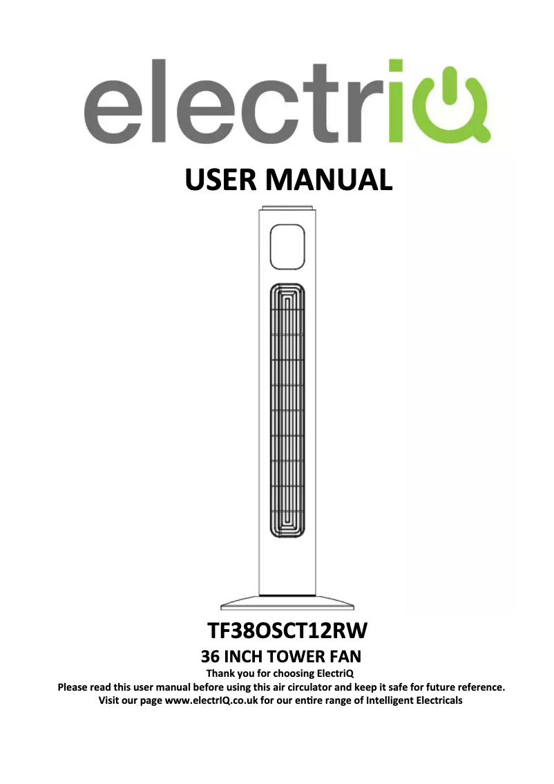 Imagen de la primera página del manual del dispositivo TF38OSCT12RW