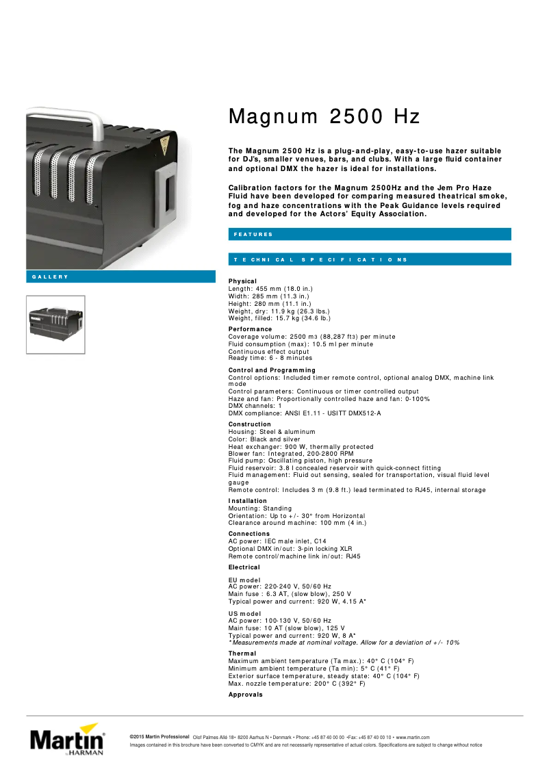 Imagen de la primera página del manual del dispositivo Magnum 2500 Hz