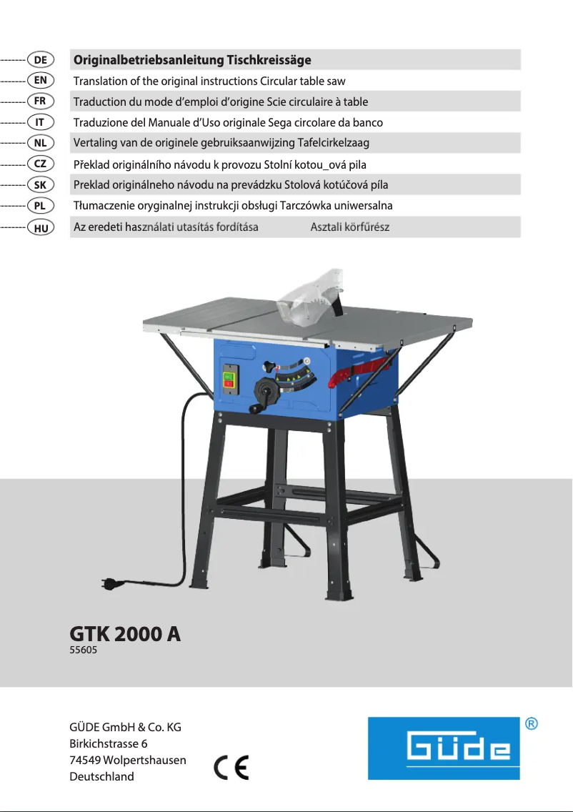 Imagen de la primera página del manual del dispositivo GTK 2000