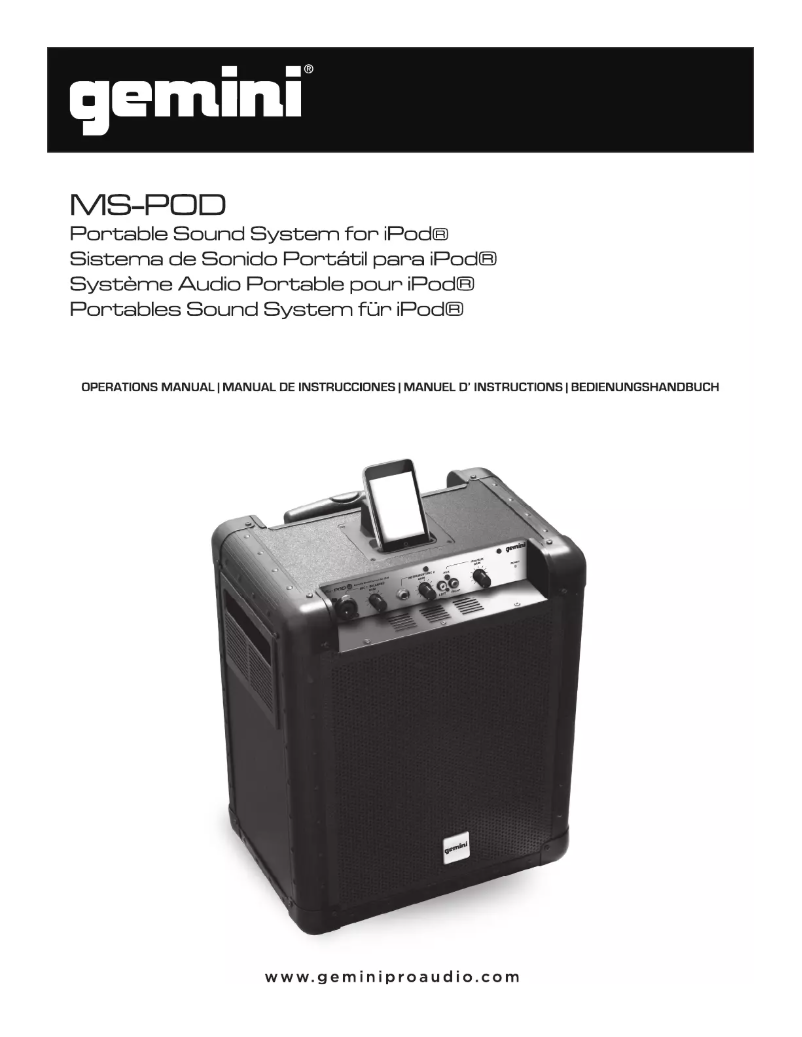 Página nº 1 - Manual de usuario Gemini MS-POD