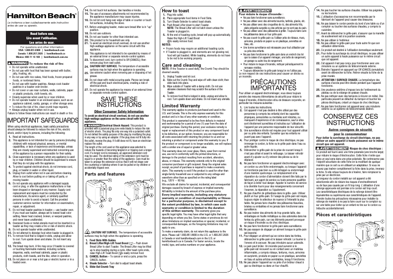 Imagen de la primera página del manual del dispositivo 22218