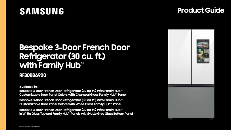 Página 1 del manual Folleto Samsung RF30BB6900AW