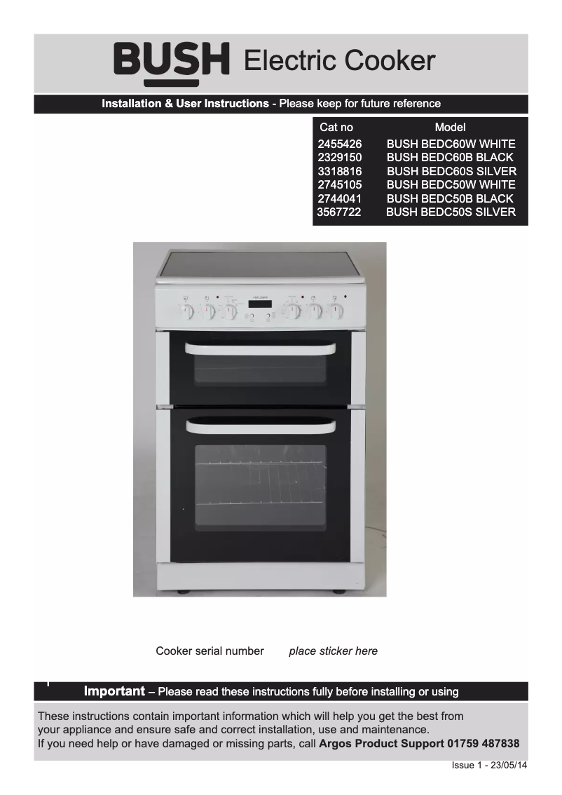 Página 1 del manual Manual de usuario Bush BEDC50W