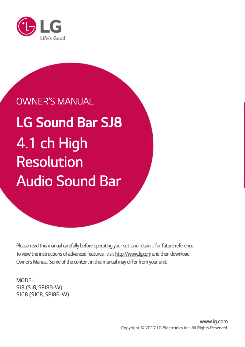 Página nº 1 - Manual de usuario LG SJC8