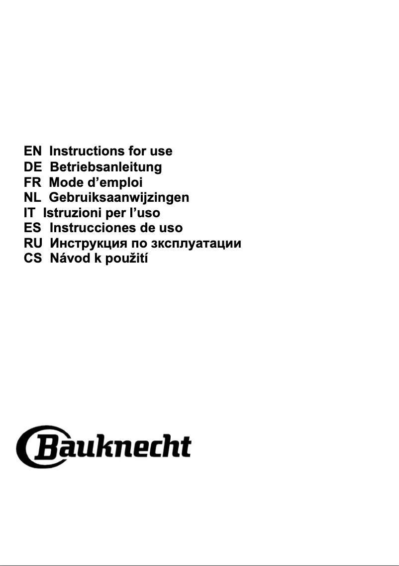 Página 1 del manual Manual de usuario Bauknecht DBHVA 92F LM
