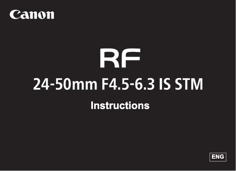 Imagen de la primera página del manual del dispositivo RF 24-50mm f/4.5-6.3 IS STM