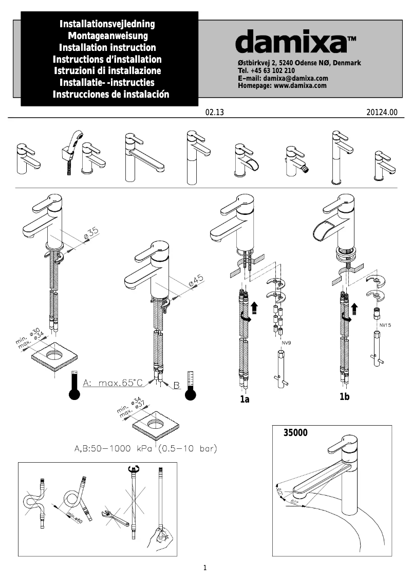 Página nº 1 - Manual de usuario Damixa 3500000