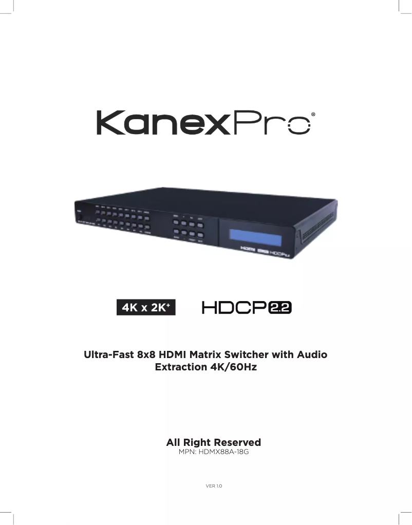 Página nº 1 - Manual de usuario KanexPro HDMX88A-18G