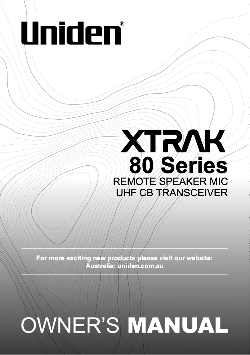 Página 1 del manual Manual de usuario Uniden XTRAK 80 Pro