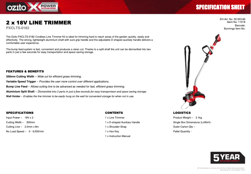 Imagen de la primera página del manual del dispositivo PXCLTS-0182