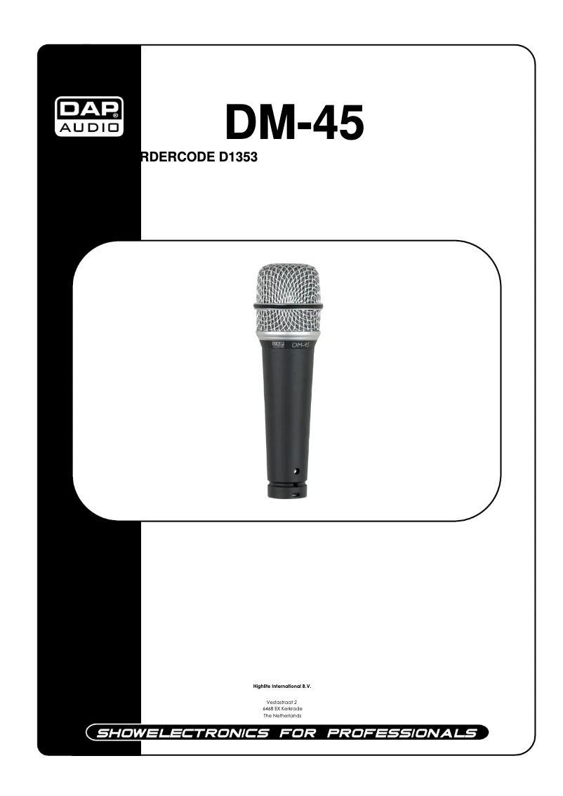 Página 1 del manual Manual de usuario DAP-Audio DM-45