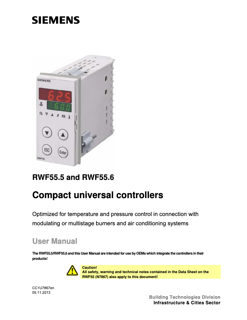 Página nº 1 - Manual de usuario Siemens RWF55.5