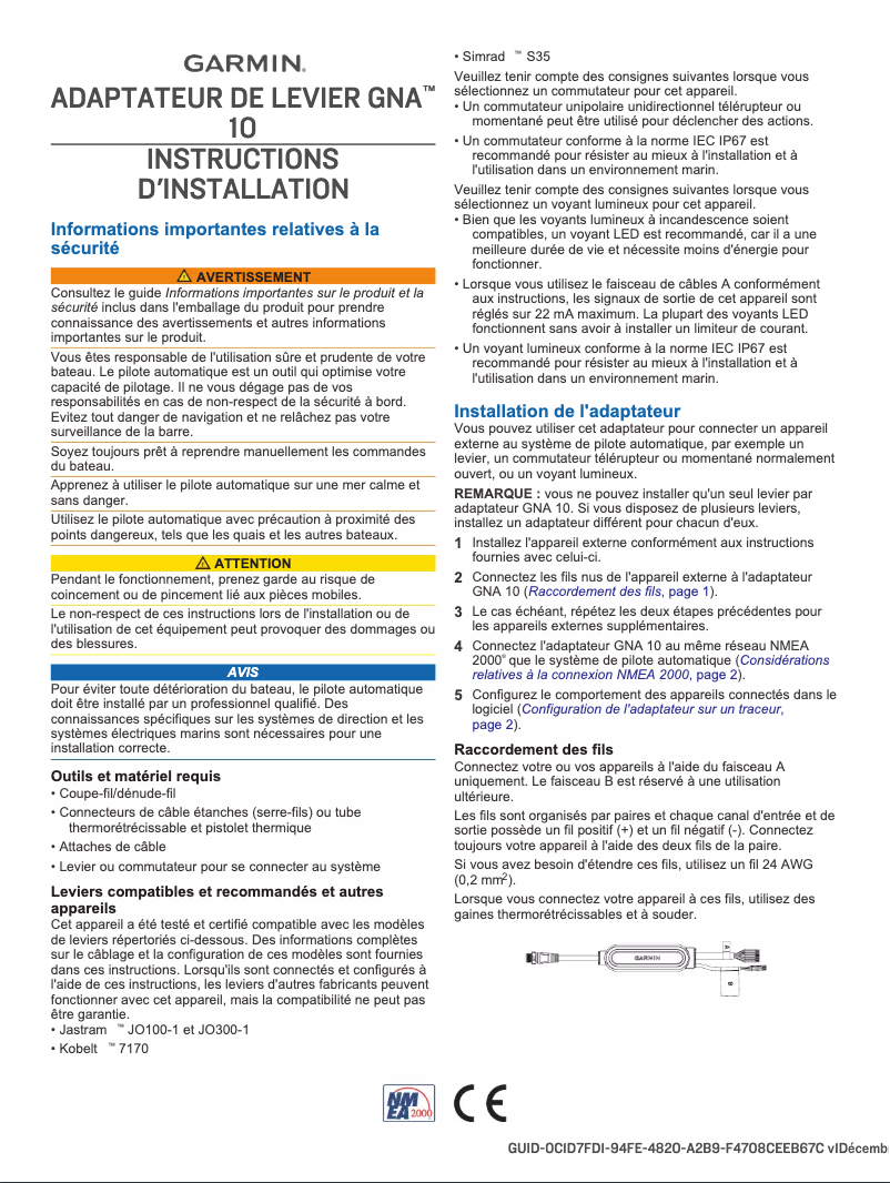 Imagen de la primera página del manual del dispositivo GNA 10