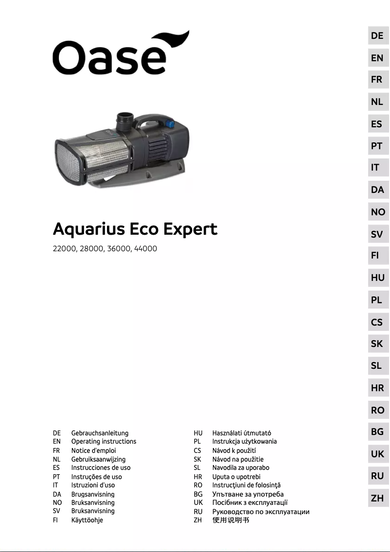 Imagen de la primera página del manual del dispositivo Aquarius Eco Expert 28000