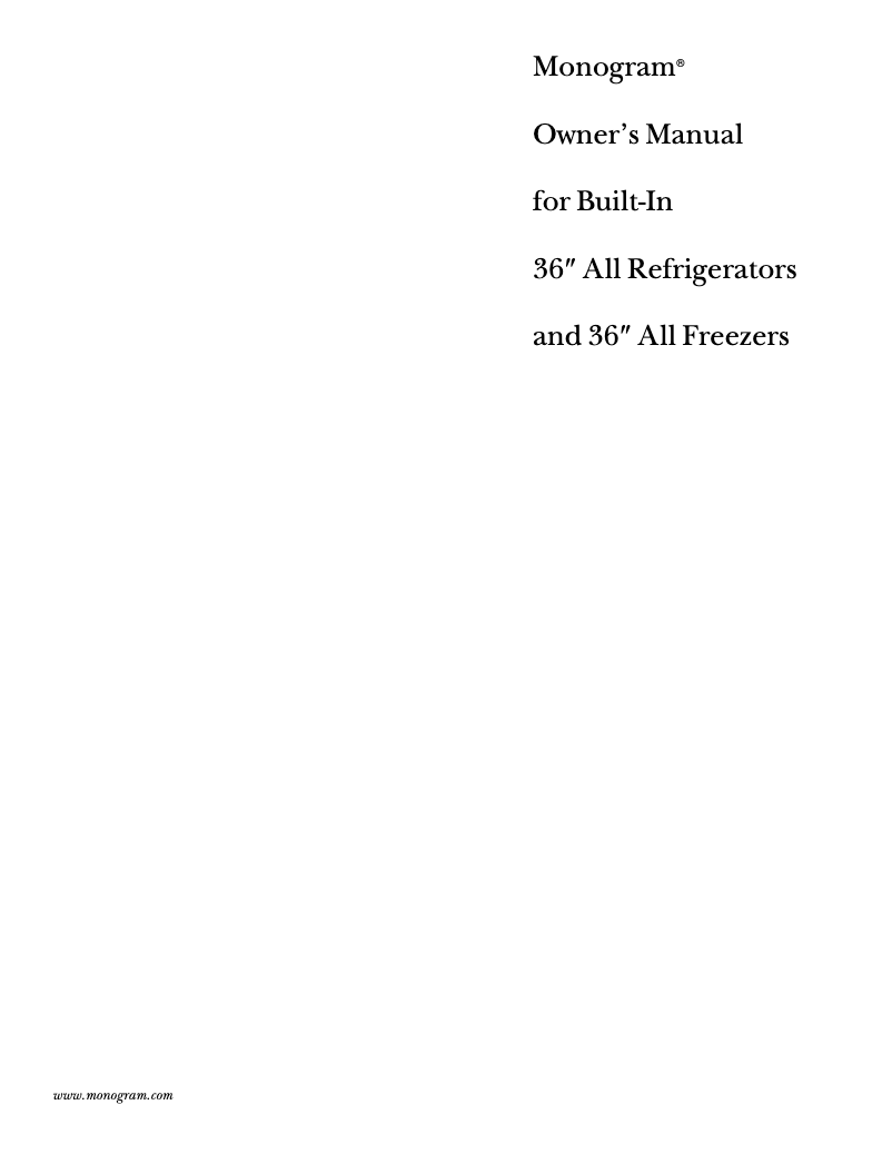 Página 1 del manual Manual de uso y mantenimiento GE ZIF36NDLH