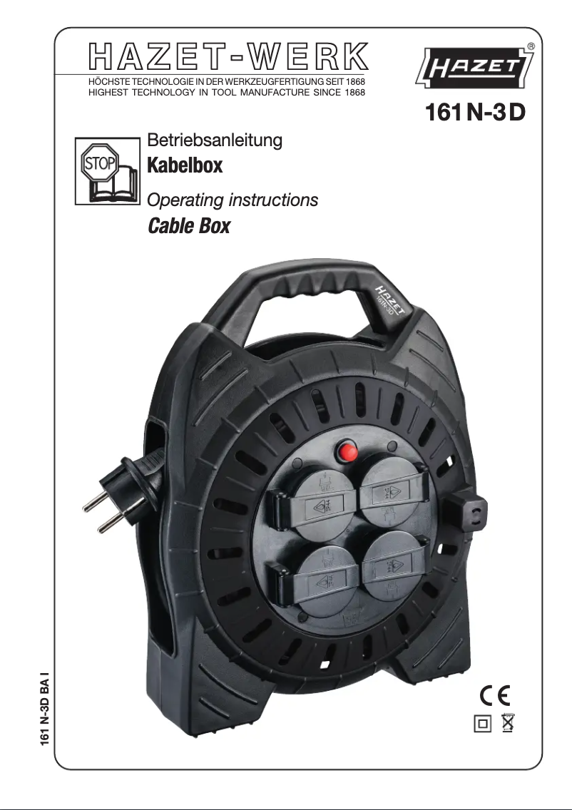 Página nº 1 - Manual de usuario Hazet 161N-3D