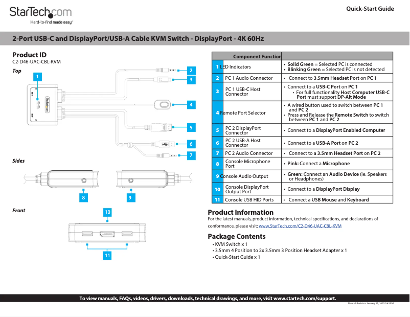Imagen de la primera página del manual del dispositivo C2-D46-UAC-CBL-KVM