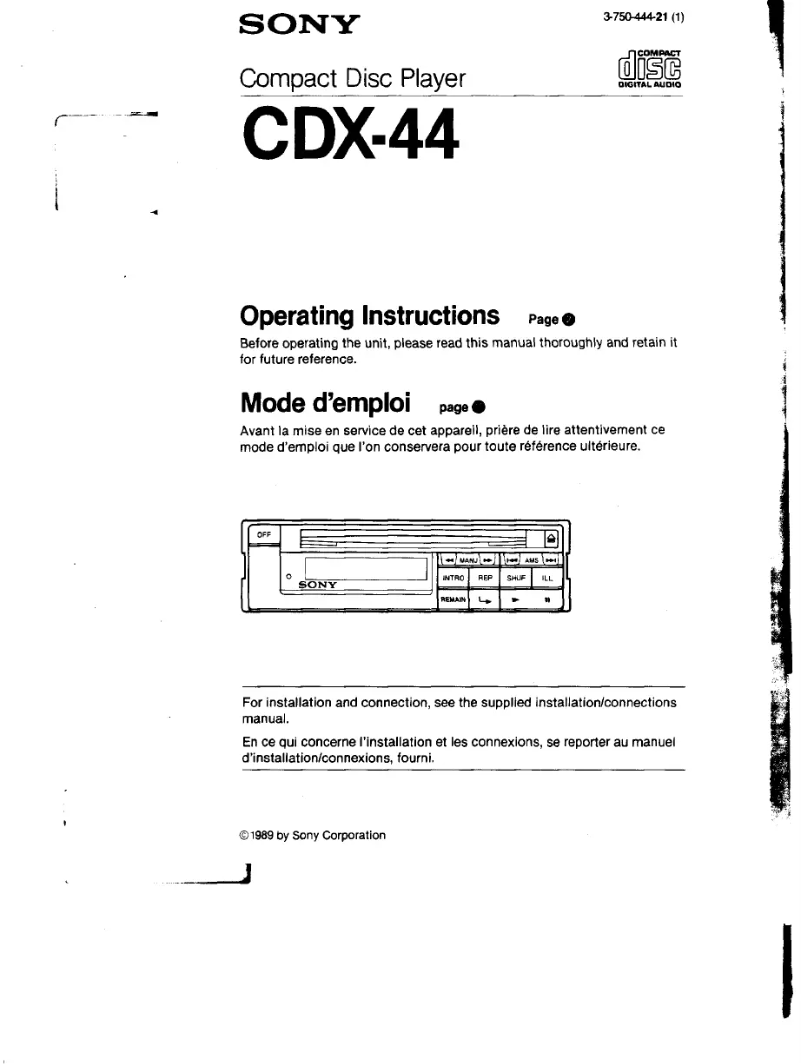 Página 1 del manual Manual de usuario Sony CDX-44