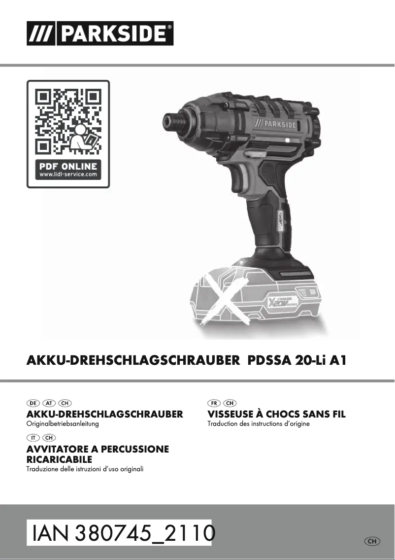 Página nº 1 - Manual de usuario Parkside IAN 380745