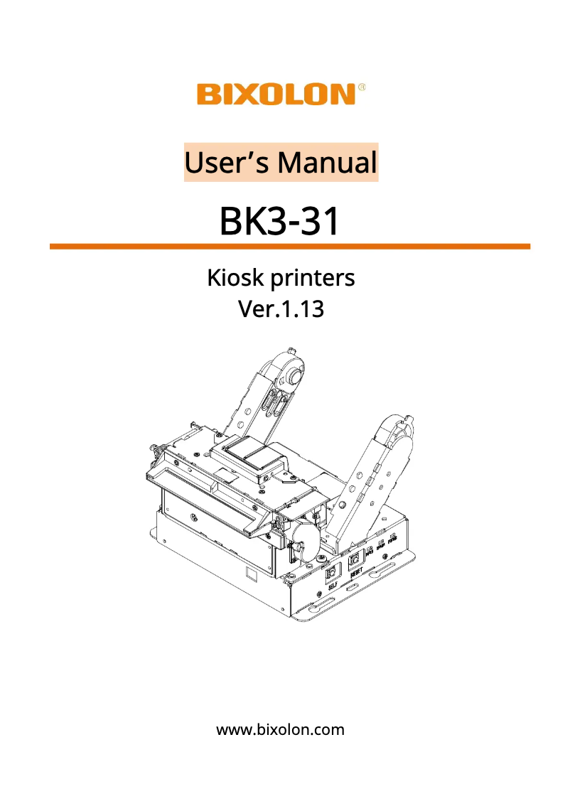Página 1 del manual Manual de usuario Bixolon BK3-31