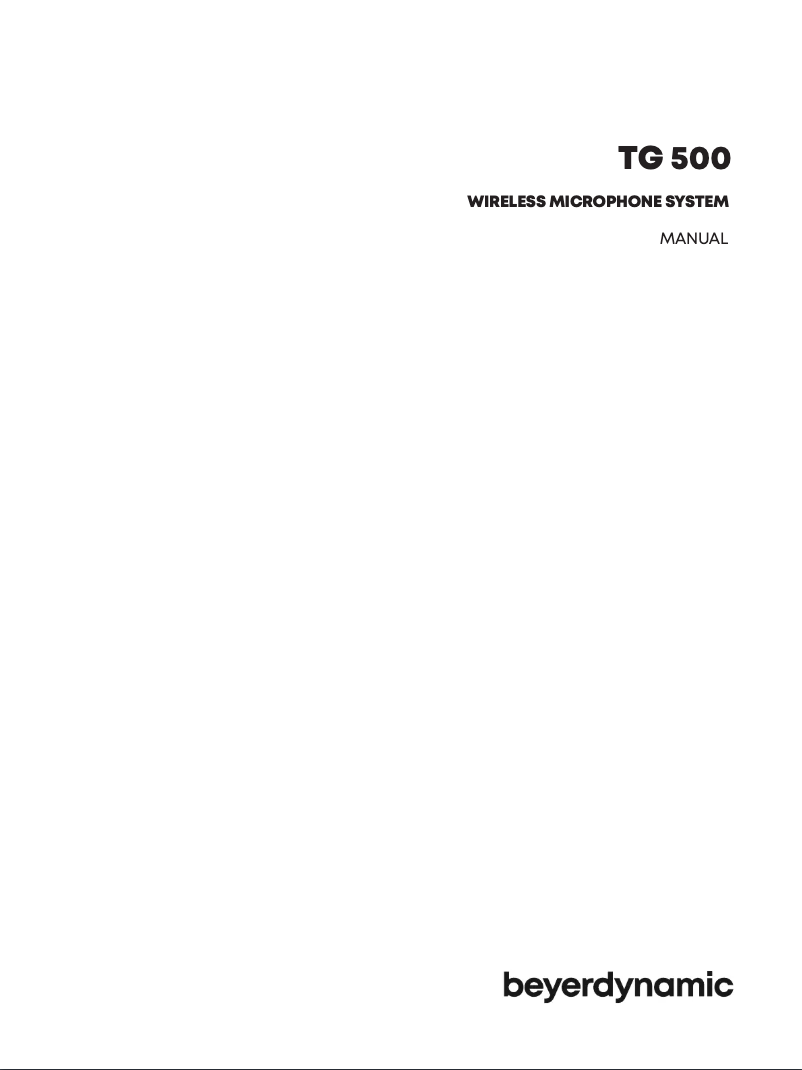 Página 1 del manual Manual de usuario Beyerdynamic TG 500