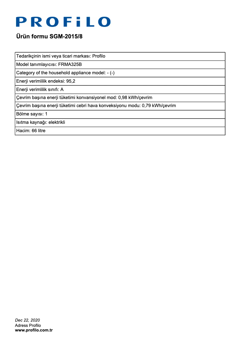 Imagen de la primera página del manual del dispositivo FRMA325B
