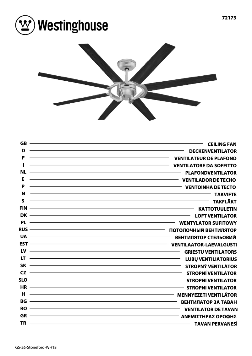 Imagen de la primera página del manual del dispositivo 72173