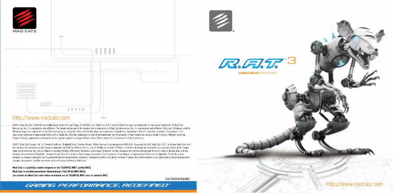 Página 1 del manual Manual de usuario Mad Catz R.A.T. 3