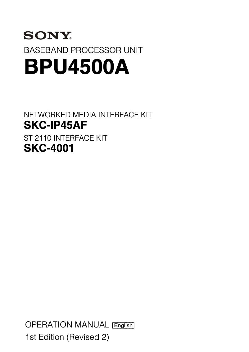 Imagen de la primera página del manual del dispositivo BPU4500A