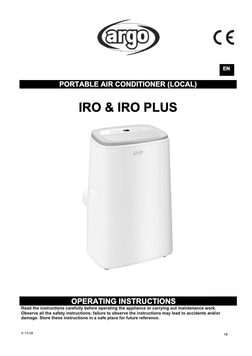 Imagen de la primera página del manual del dispositivo IRO