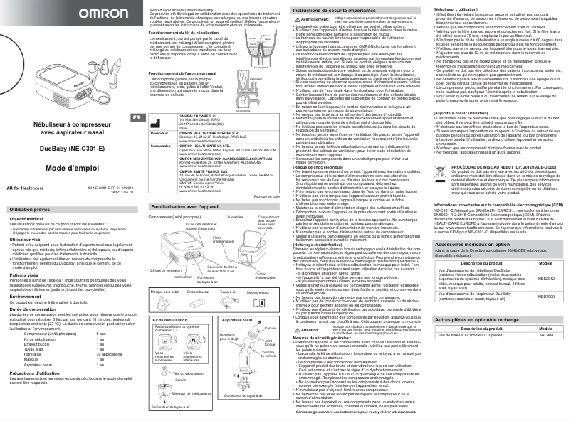 Página 1 del manual Manual de usuario Omron DuoBaby NE-C301-UK