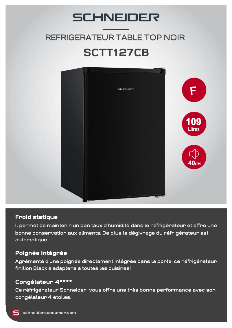 Página 1 del manual Ficha técnica Schneider SCTT127CB