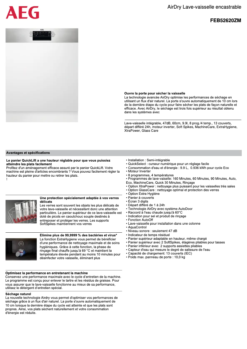 Imagen de la primera página del manual del dispositivo FEB52620ZM