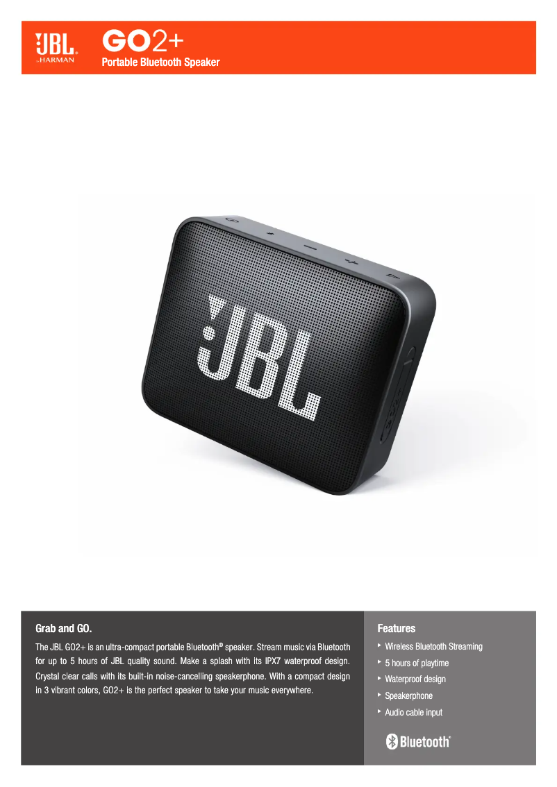 Página 1 del manual Ficha técnica JBL GO 2+
