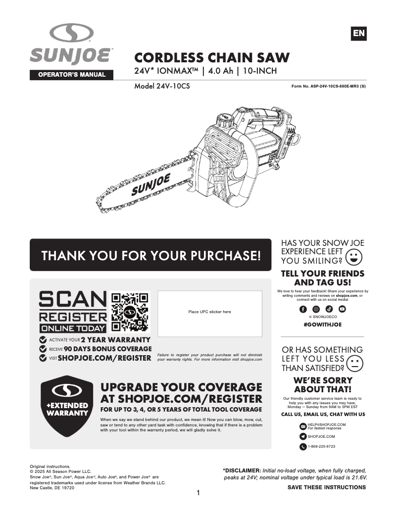 Imagen de la primera página del manual del dispositivo 24V-10CS