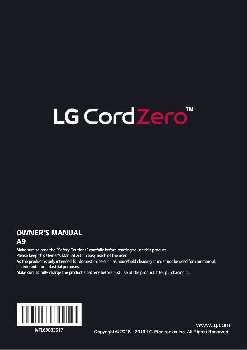 Página 1 del manual Manual de usuario LG CordZero A9 Multi 2X