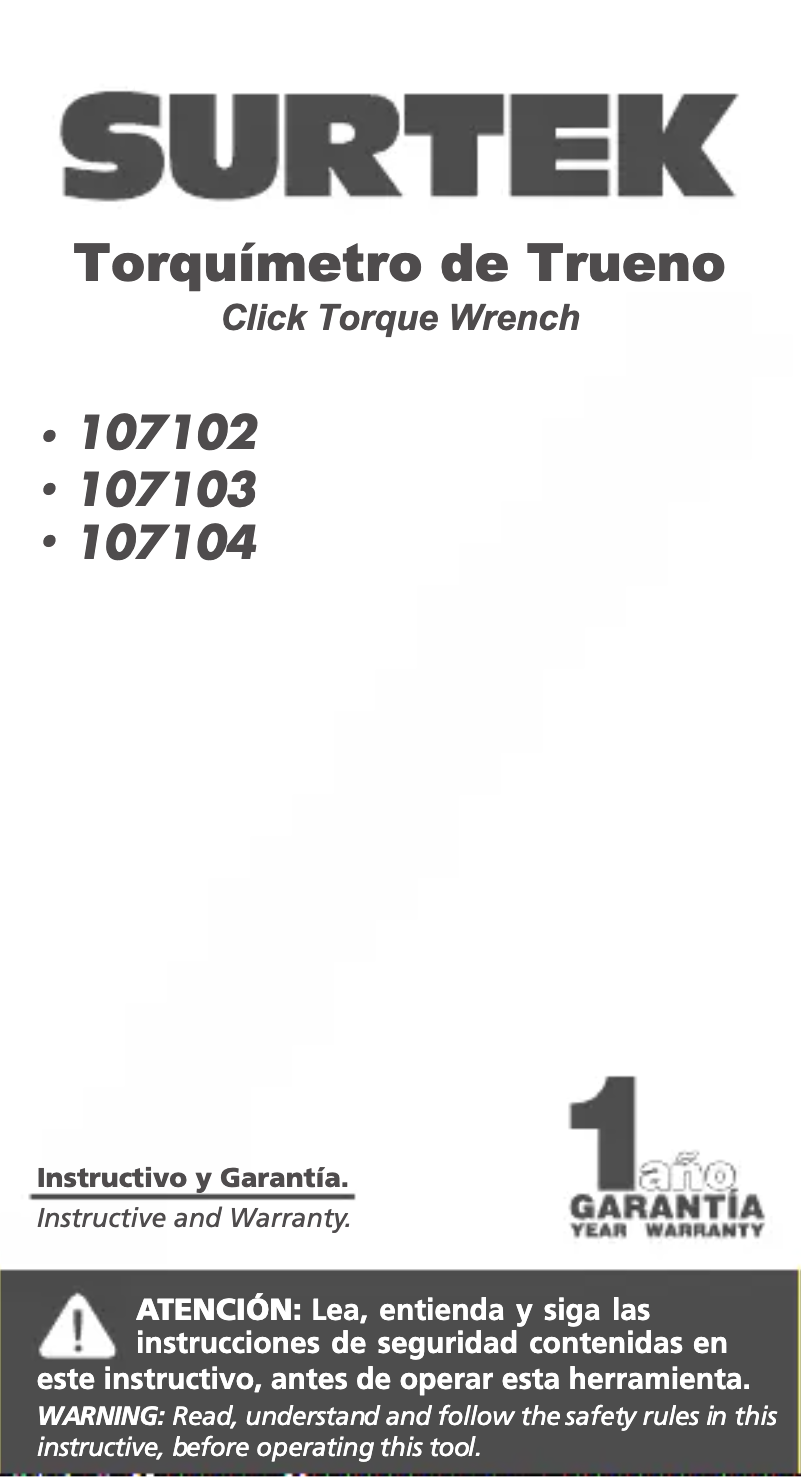 Página nº 1 - Manual de usuario Urrea 107104