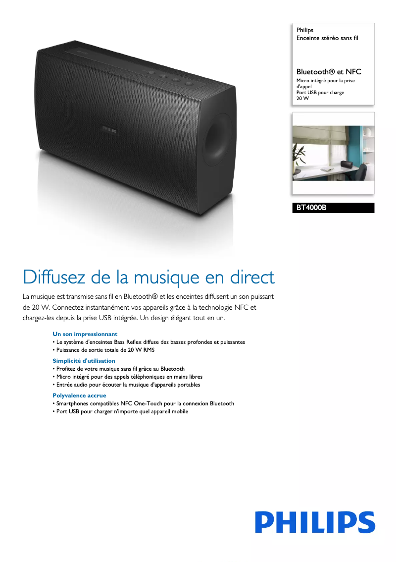 Imagen de la primera página del manual del dispositivo BT4000B