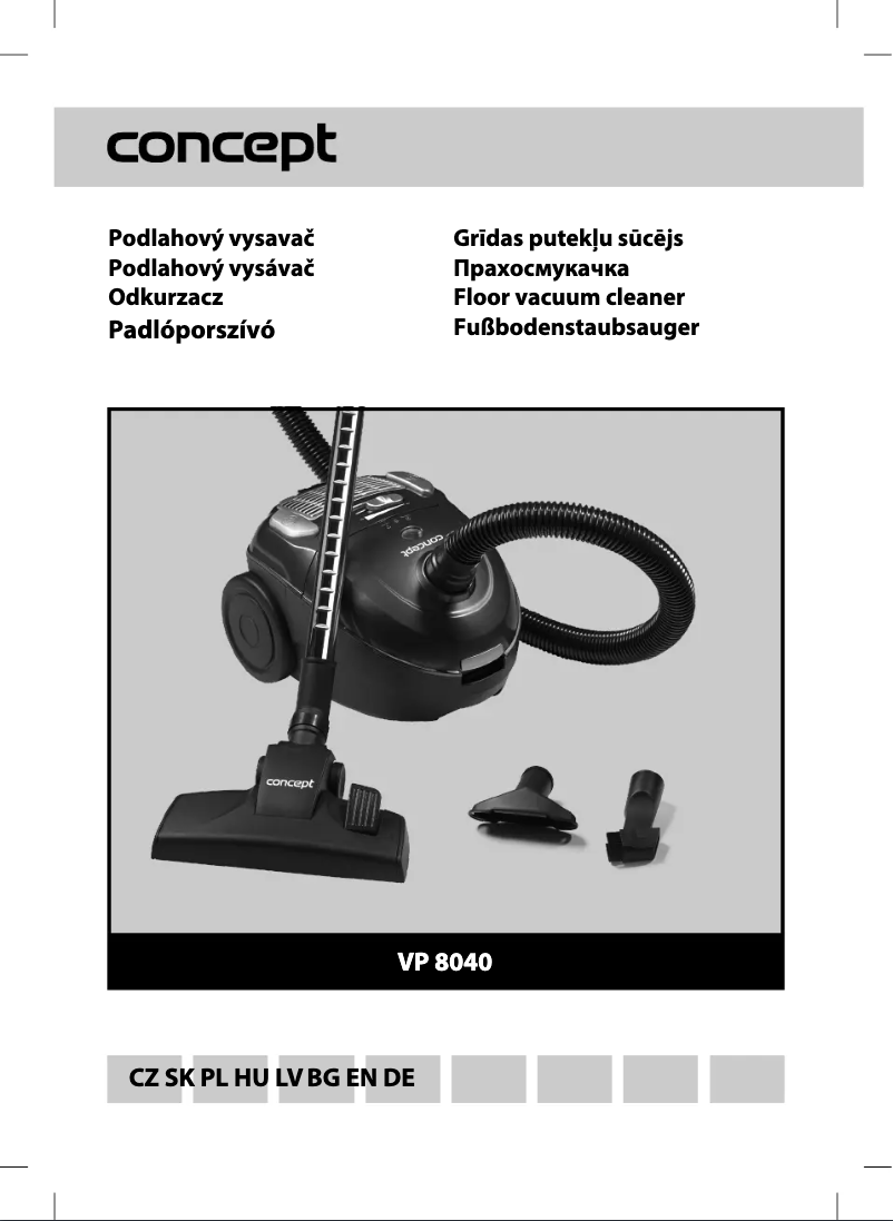 Imagen de la primera página del manual del dispositivo VP-8040