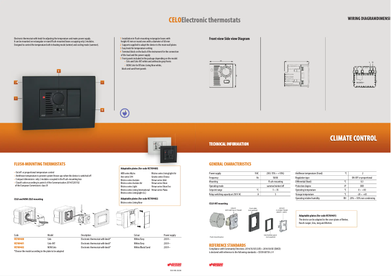 Página 1 del manual Ficha técnica Vemer Celo