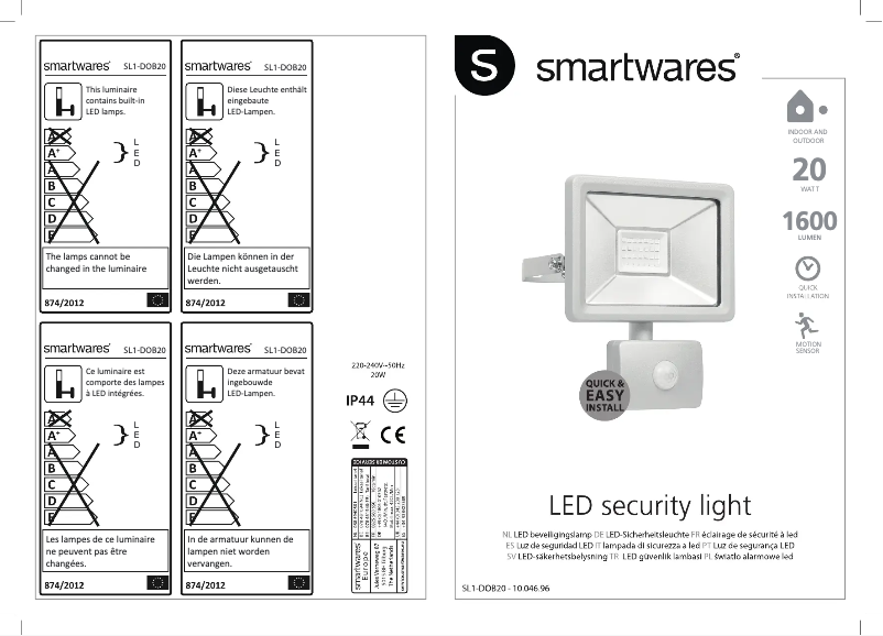 Página 1 del manual Manual de usuario Smartwares 10.046.96