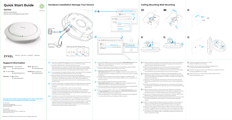 Imagen de la primera página del manual del dispositivo NAP303