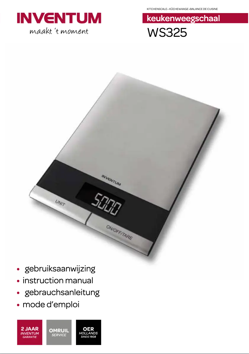 Imagen de la primera página del manual del dispositivo WS325