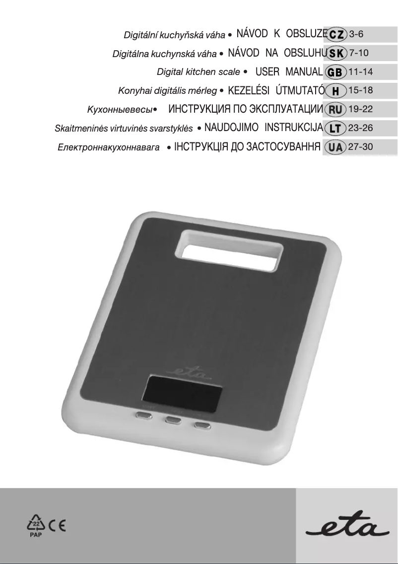 Imagen de la primera página del manual del dispositivo 077790000