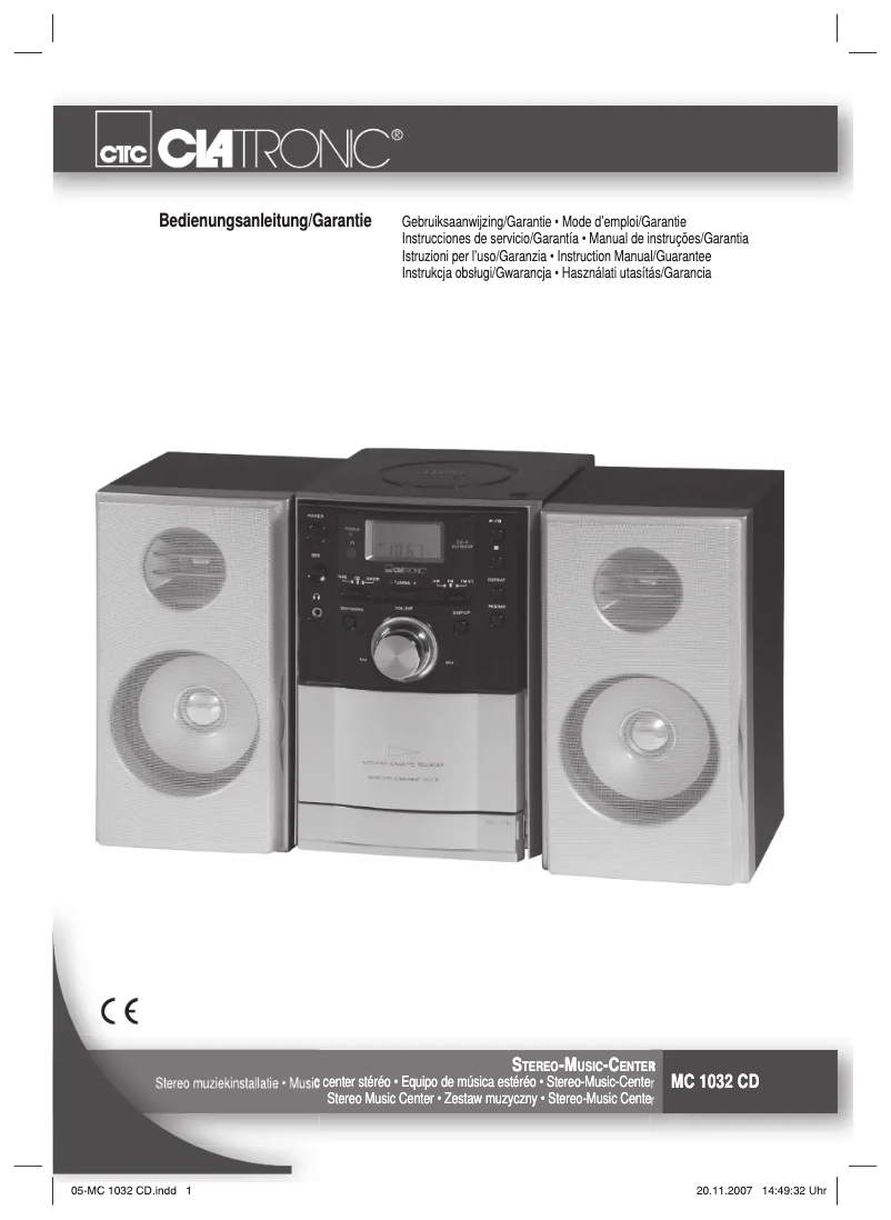 Imagen de la primera página del manual del dispositivo MC 1032