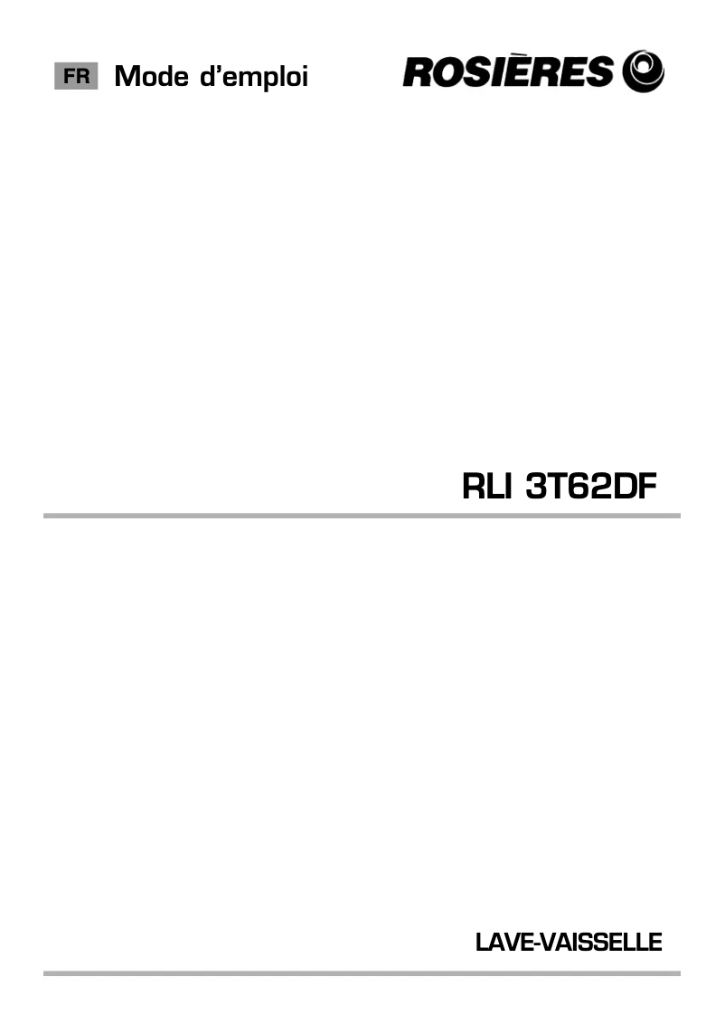 Imagen de la primera página del manual del dispositivo RLI 3T62DF