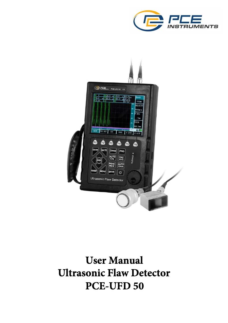 Imagen de la primera página del manual del dispositivo PCE-UFD 50