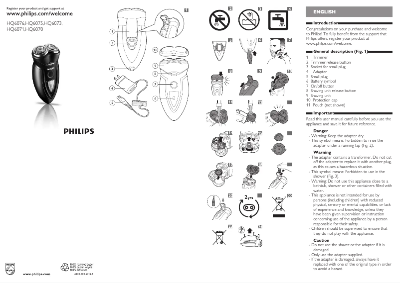 Imagen de la primera página del manual del dispositivo HQ6071