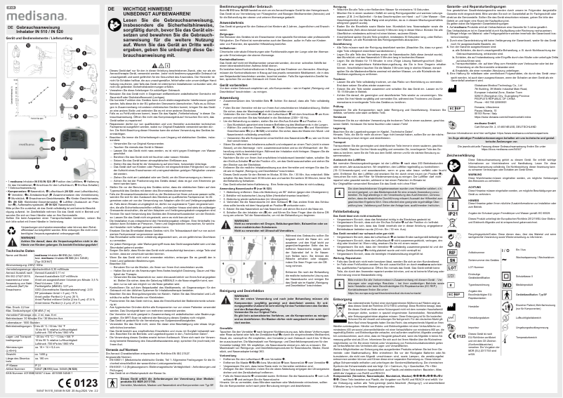 Imagen de la primera página del manual del dispositivo IN 520