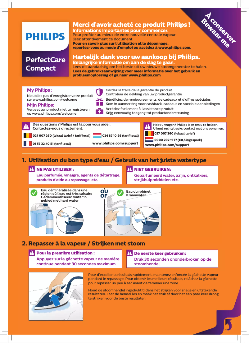 Imagen de la primera página del manual del dispositivo PerfectCare Compact GC7829